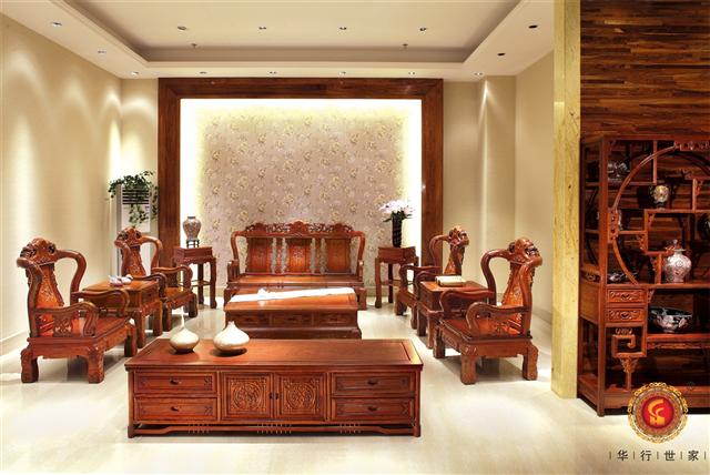 巴花金鳳凰沙發(fā)10件套+如意地柜