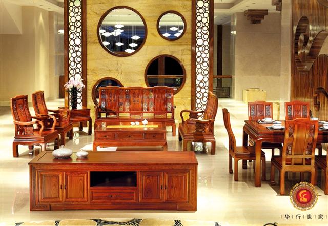 巴花富貴萬字沙發(fā)6件套+奇典地柜+萬字餐臺