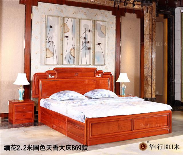 緬花2.2米國色天香大床B69款