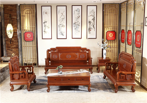 華行紅木巴花國(guó)色天香沙發(fā)